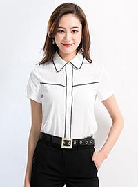 新款職場(chǎng)女裝短袖白襯